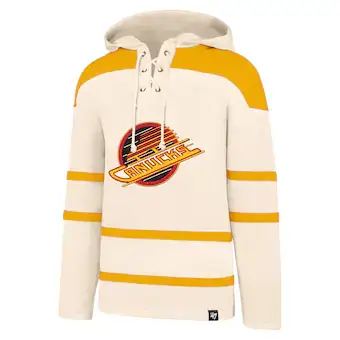 Vancouver Canucks '47 Lacer Fleece - Pullover Hoodie - Cream/Gold